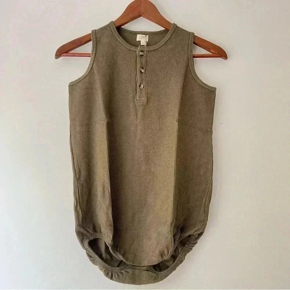 NWT The Simple Folk Seeker Romper Organic Cotton Olive Size 9/10 Year